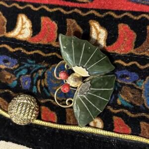 Vintage Butterfly Brooch | Jade Gold Finish | Trending Maximalist Jewelry